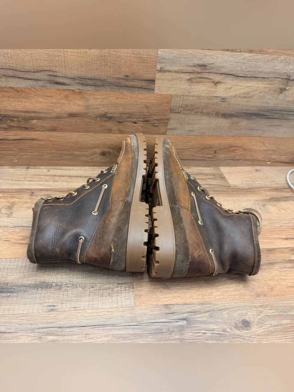 Sperry AO Lug Boots Leather Men size 11.5 Brown Waterproof chelsea ankle work 6
